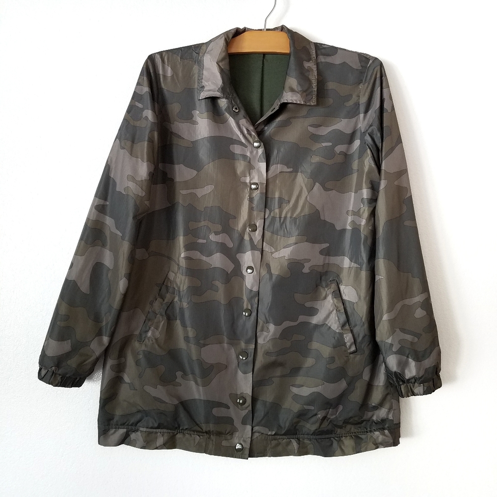 La Hearts camouflage windbreaker rain jacket snap button